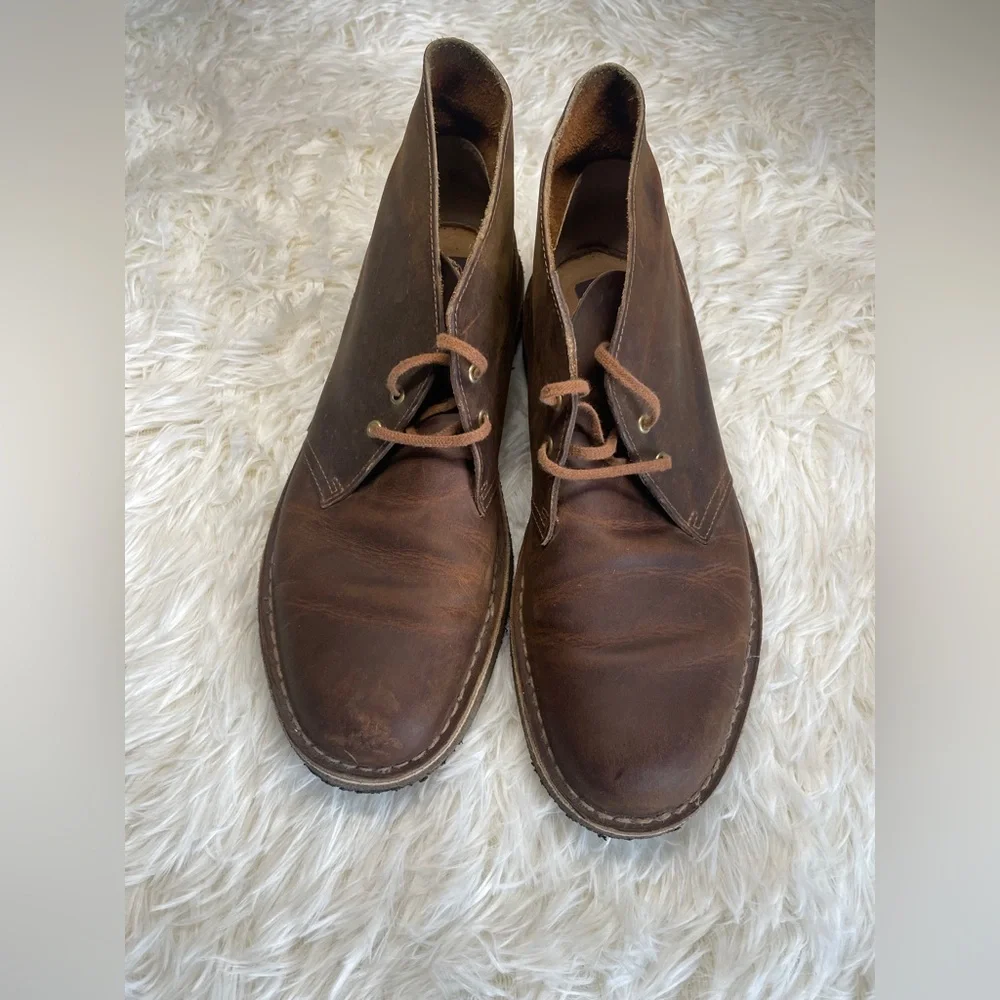 Clarks Brown Leather Desert Chukka Ankle Lace Up Boots